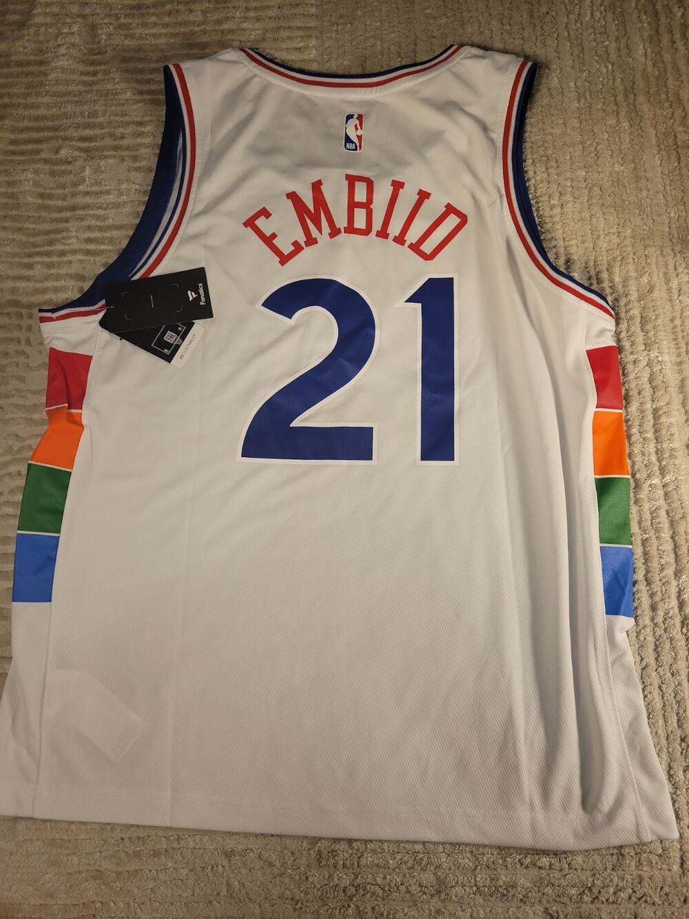 Fanactics Joel Embiid Philadelphia 76ers Jersey Mens Large Basketball Adult